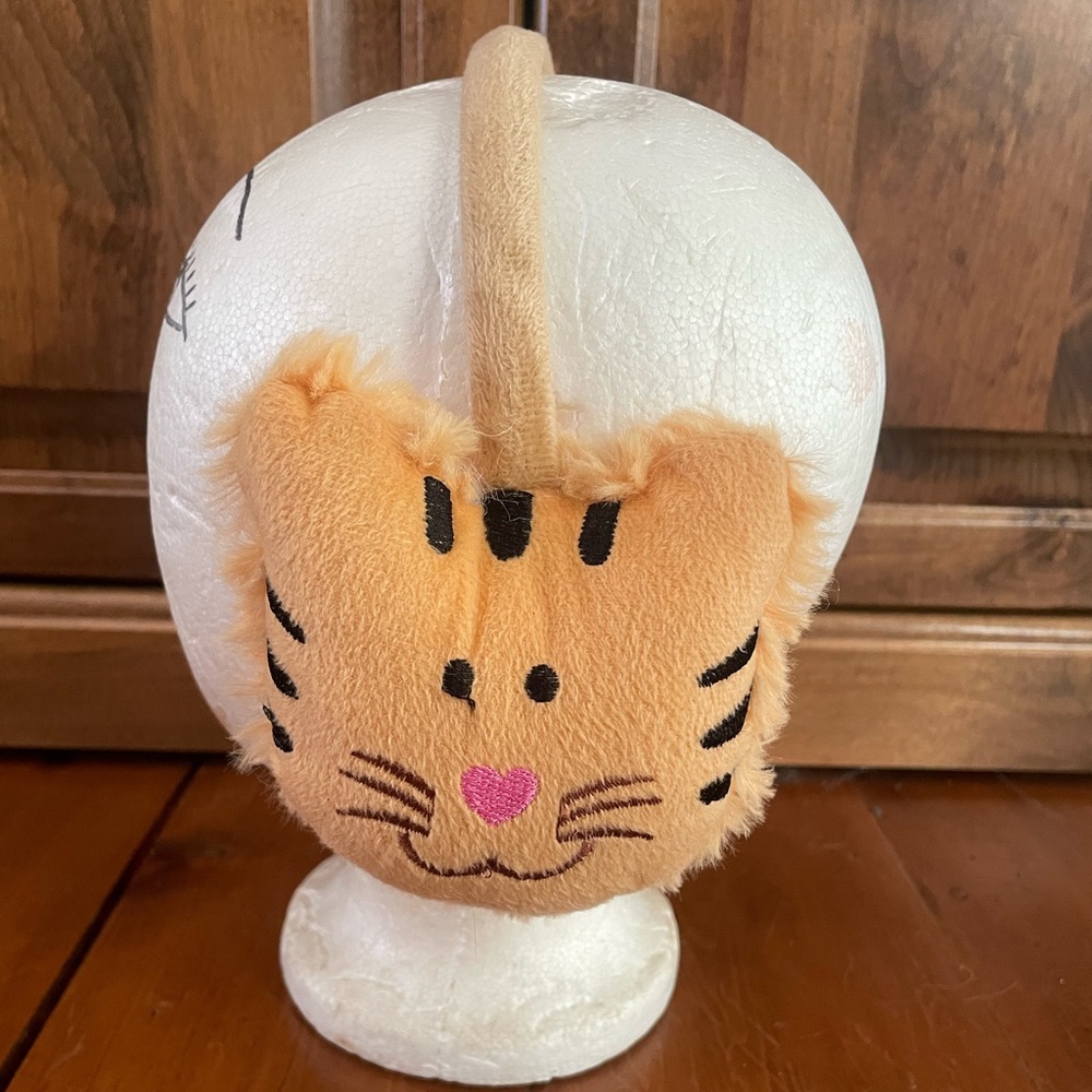 Cute Orange Cat Ear Muffs - Picture 2 of 4